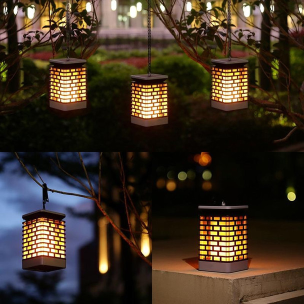LED Solar Induction Landscape Light Flame Lamp Outdoor Waterproof Garden Lantern(Yellow)