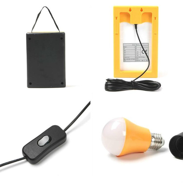 3W Solar Small System Household Multifunctional Portable Emergency Light(Yellow)