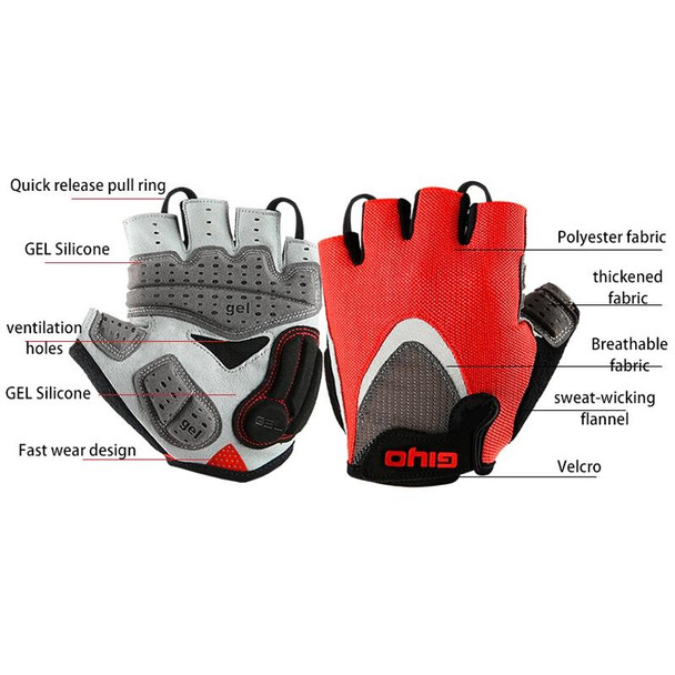 GIYO S-01 GEL Shockproof Cycling Half Finger Gloves Anti-slip Bicycle Gloves, Size: M(Yellow)