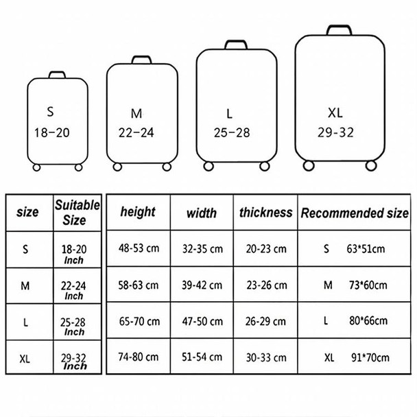 Travel Abrasion-resistant Elastic Luggage Protective Cover Suitcase Dust Covers, Size:22-24 inch(Gradient Ripple)