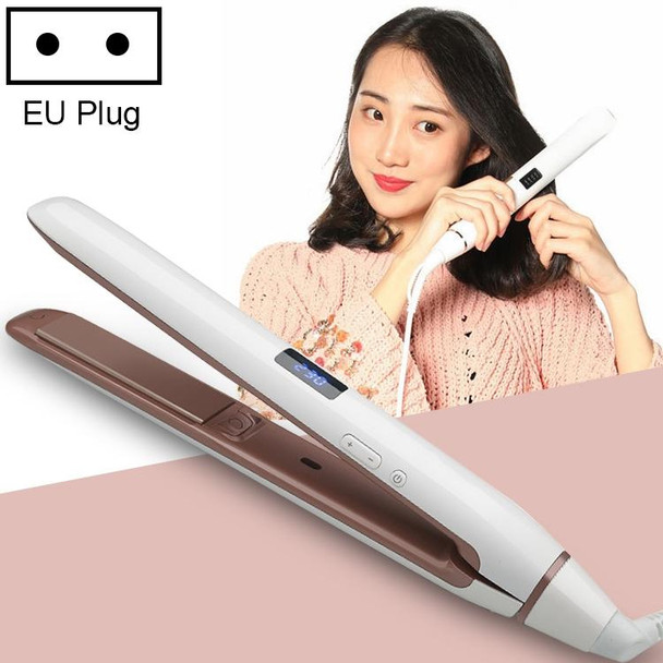 Professional Hair Straightener LED Display Ceramic Coating Plate Ionic Curling Flat Iron(EU 45W)