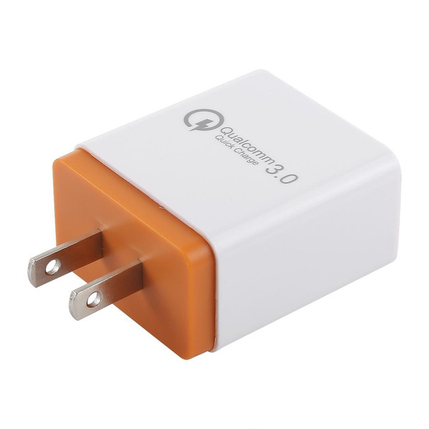 AR-QC-03 2.1A 3 USB Ports Quick Charger Travel Charger, US Plug (Orange)