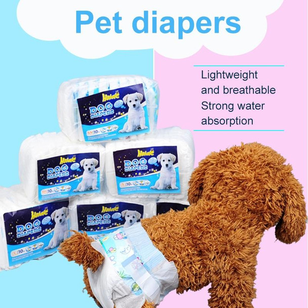 2 Packs/20 Pcs Pet Diapers - Dogs Pet Physiological Pants, Random Color Delivery, Size:S