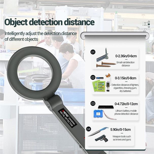 ANENG  DM3004 Handheld Metal Detector High-Precision Sensitivity Station Airport Detection Scanning Detector Without  Battery