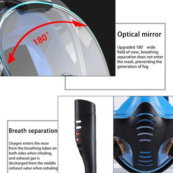 Snorkeling Mask Double Tube Silicone Full Dry Diving Mask Adult Swimming Mask Diving Goggles, Size: L/XL(White/Pink)