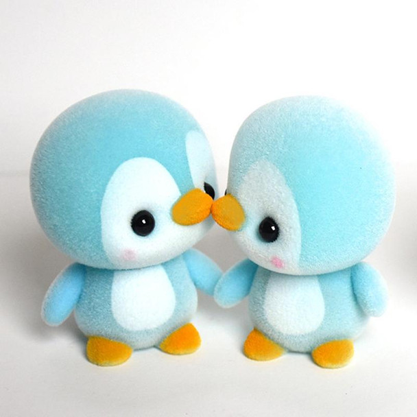 Little Cute PVC Flocking Animal Penguin Dolls Birthday Gift Kids Toy, Size: 4*4*5.5cm(Blue)