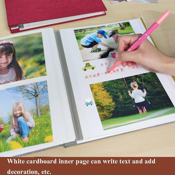 10 Inch 20 Pages/40P Cloth Photo Album Self-Adhesive DIY Laminated Photo Album(Green)