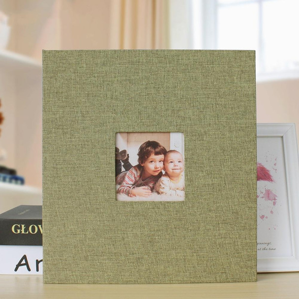 10 Inch 20 Pages/40P Cloth Photo Album Self-Adhesive DIY Laminated Photo Album(Green)