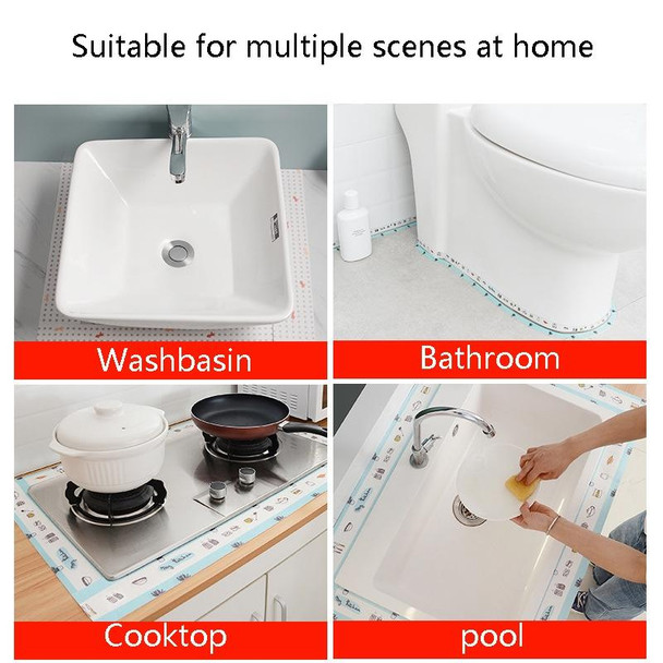 2 PCS Y1942 3.5x320cm Kitchen Mildew Proof And Waterproof Tape Sink Moisture-Proof Gap Filling Paste(Transparent Tableware)