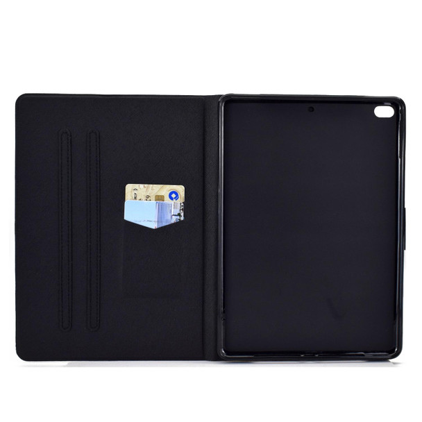 Electric Pressed TPU Colored Drawing Horizontal Flip Leatherette Case with Holder & Pen Slot - iPad 5 / 6 / 8 / 9(Flower Elephant)