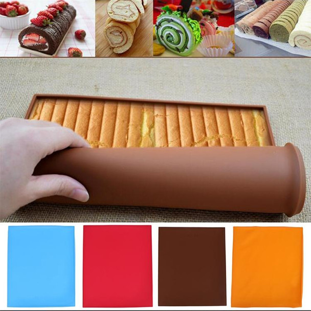 2 PCS Non-stick Cake Pad Swiss Roll Pad Baking Tools - Cakes Silicone Mat(Blue)