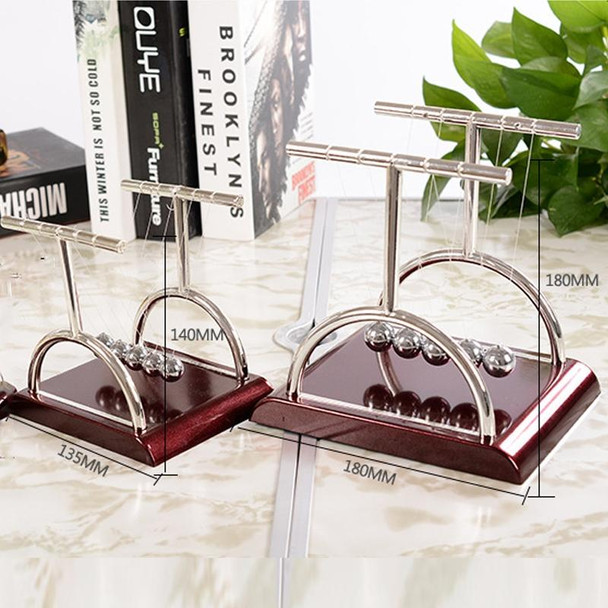 2 PCS Newton Pendulum Hits Ball Physics Education Model Home Office Decoration Ornaments,Style: N0233 Large T Type