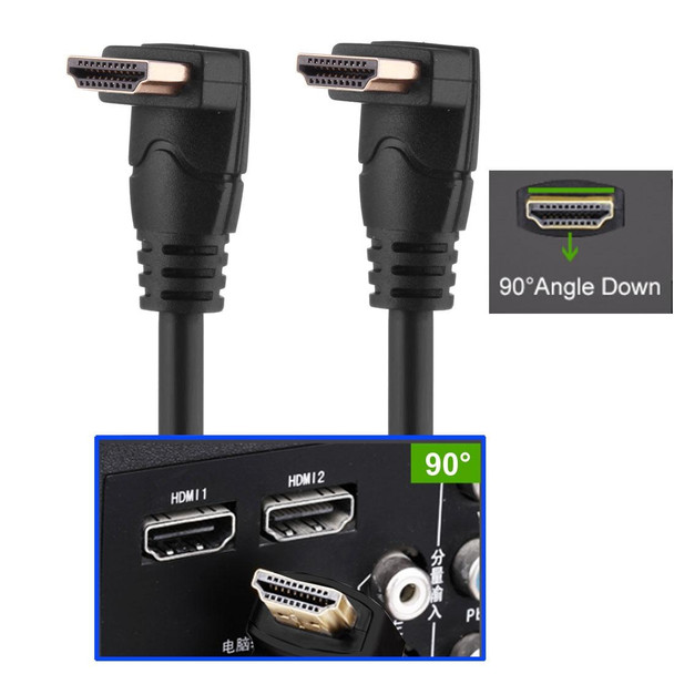 1.8m 4K*2K HDMI 2.0 Version High Speed 90 Degree Right Angle HDMI Male to 90 Degree Right Angle HDMI Male Cable with Ethernet