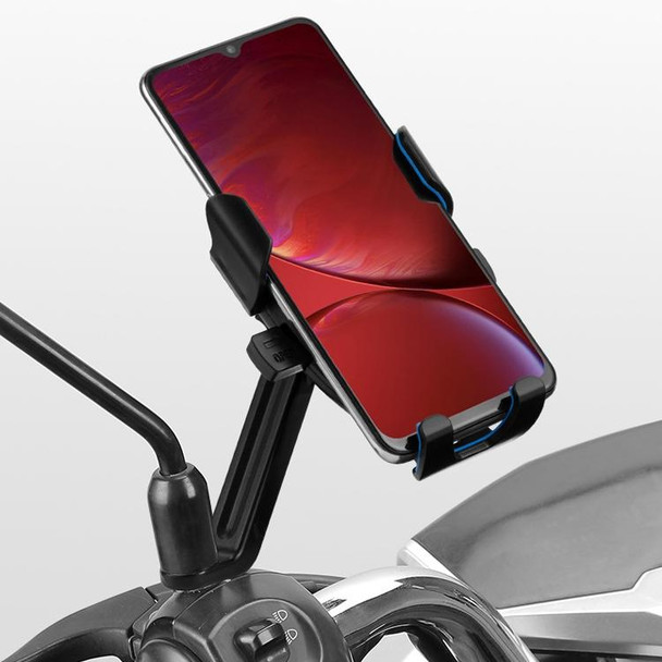 2 PCS CYCLINGBOX BG-2930 Bicycle Mobile Phone Frame Plastic One-Click Lock Mobile Phone Bracket, Style: Rearview Mirror Installation (Red