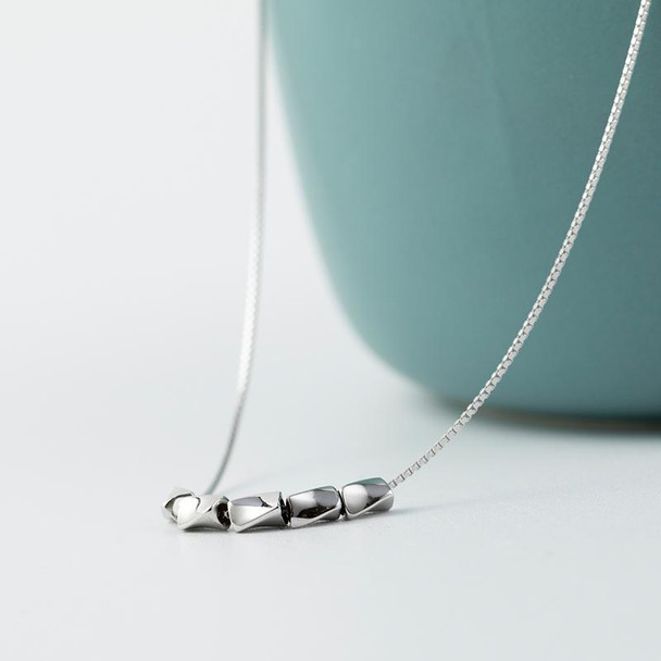 925 Sterling Silver Peas Necklace Rice Clavicle Chain