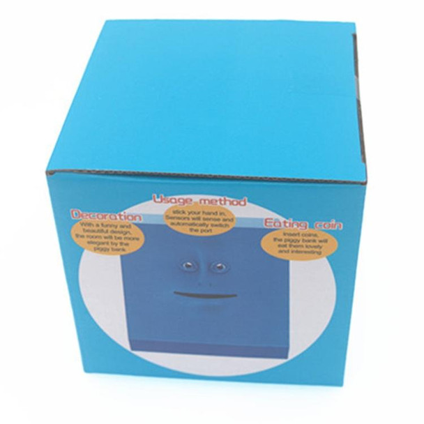 Face Bank Automatic Money Eating Box Coin Saving Box(Blue)