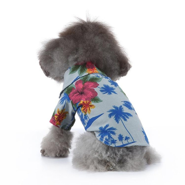 2 PCS Pet Beach Shirt Dog Print Spring And Summer Clothes, Size: M(Sea Blue)