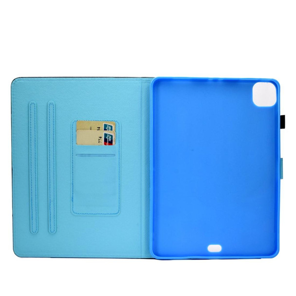 iPad Air 2022 / 2020 10.9 Colored Drawing Stitching Horizontal Flip Leather Case with Holder & Card Slots & Sleep / Wake-up function(Blue Sky Starfish)