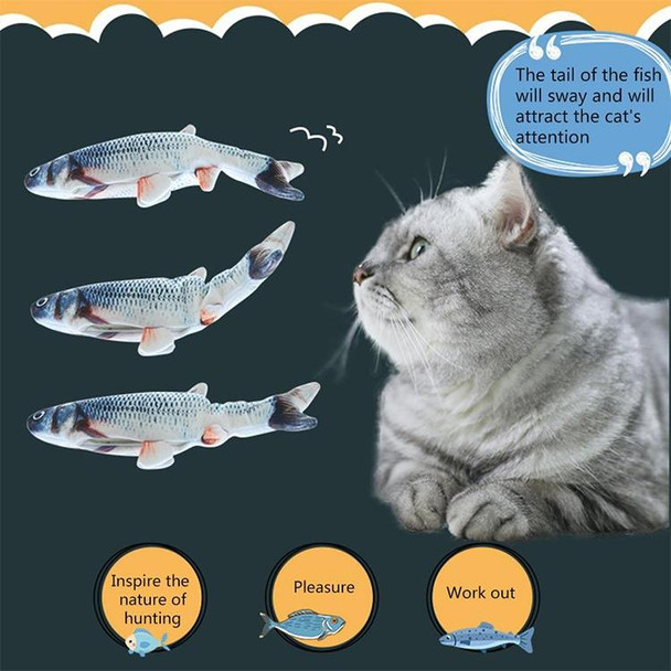 USB Charging Pet Simulation Fish Electric Cat Interactive Toy, Size30cn, Style:Crucian Carp