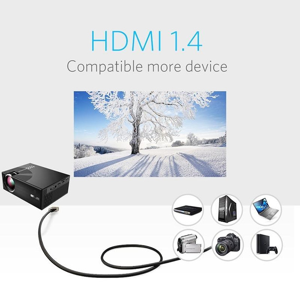 Cheerlux C8 1800 Lumens 1280x800 720P 1080P HD Smart Projector, Support HDMI / USB / VGA / AV, Basic Version (Black)