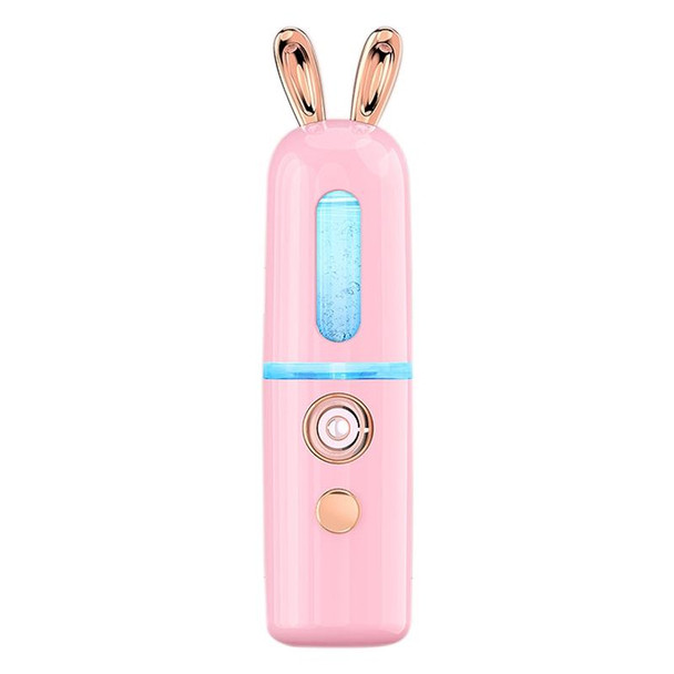 Facial Steamer Nano Spray Water Replenishing Instrument Portable Cold Spray Machine Charging Beauty Instrument Automatic Alcohol Sprayer, Style:Cute Rabbit(Pink)