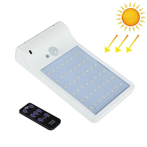 3.8W 48 Two-color LEDs Remote Control Edition Outdoor Waterproof Solar Wall Light Sensor Garden Light Street Light without Pole, Luminous Flux: 450lm (White)