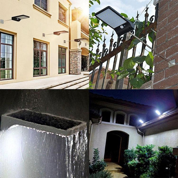 3.8W 48 Two-color LEDs Remote Control Edition Outdoor Waterproof Solar Wall Light Sensor Garden Light Street Light without Pole, Luminous Flux: 450lm (Black)