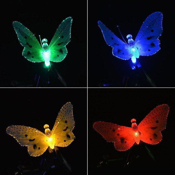 Solar Powered Butterfly Fiber Optic Fairy String Waterproof Christmas Outdoor Garden Holiday Lights, Size:4m 12LEDs