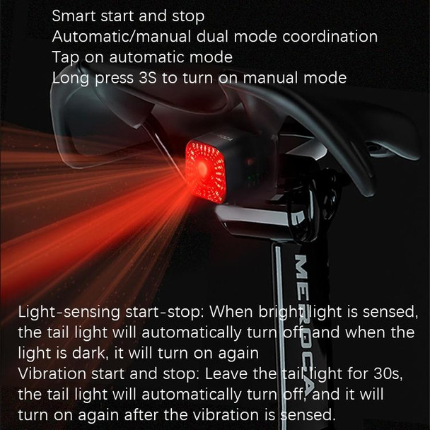 MEROCA XC02 Smart Light-Sensitive Brake Induction Taillight(Cushion Mounting)