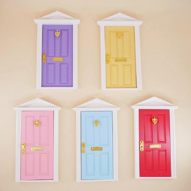 1:12 Doll House Miniature Fairy Tale Door Playing House Toy(Sky Blue)