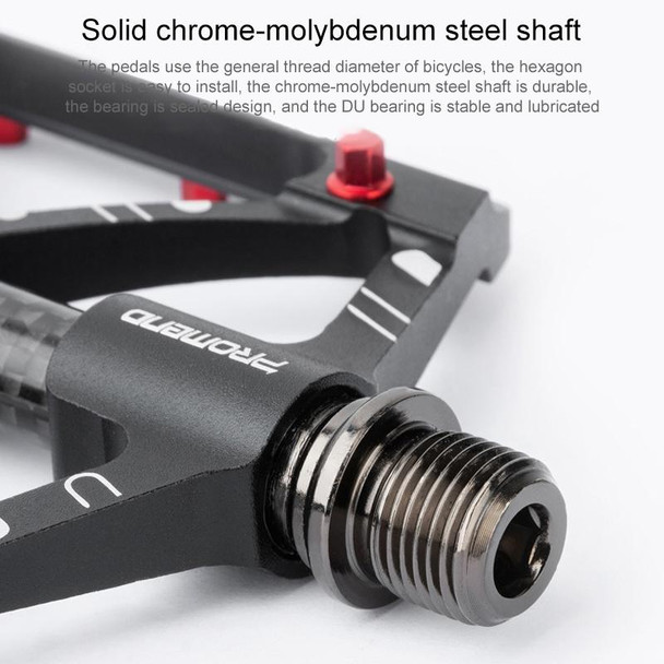 PROMEND PD-M52C 1 Pair Bicycle Aluminum Alloy + Carbon Fiber Tube Bearing Pedals (Titanium Color)