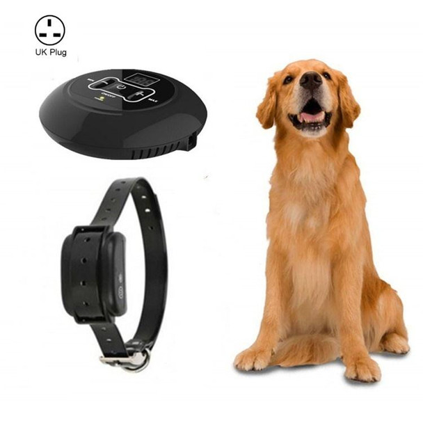 Electronic Fence Wireless Pet Training Device Bark Stop, Plug Type:UK Plug(With 1 Collar)