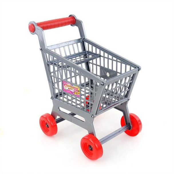 Creative Mini Simulation Supermarket Shopping Cart Children's Role-playing Toys(Grey)