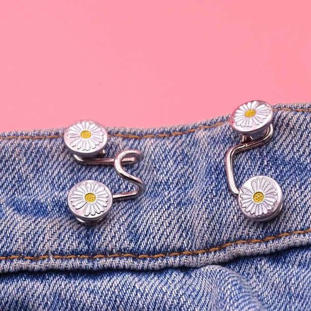 5 PCS 6 in 1 Nail-Free Detachable Button Jeans Waist Adjustment Buckle Set, Colour: 32mm (Chrysanthemum)