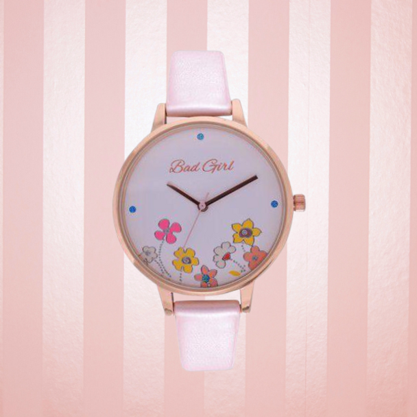 Bad Girl Ladies In-Bloom Analogue Watch - Pink