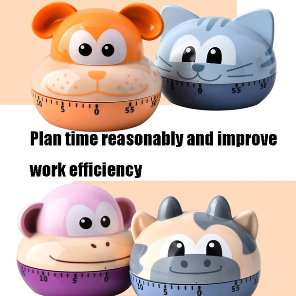 2 PCS Kitchen Mechanical Timer Cartoon 60 Minutes Timer Baking Cooking Reminder(Kitten)