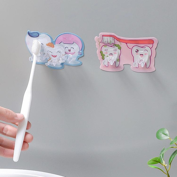 10 PCS Bathroom Washing Hook Toothbrush Holder(Pink 2 Hooks)
