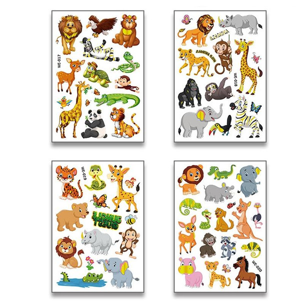 10 PCS Animal Bronzing Cartoon Tattoo Stickers Children Temporary Arm Stickers(WE-018)