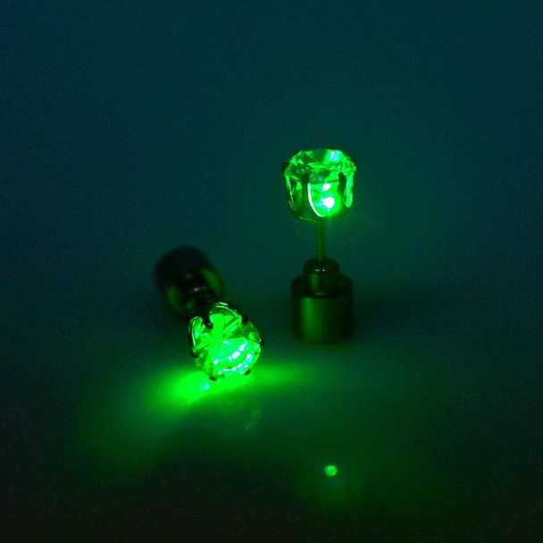 4 PCS Fashion LED Earrings Glowing Light Up Diamond Earring Stud(Green)