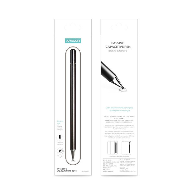 JOYROOM JR-BP560 Excellent Series Portable Universal Passive Disc Head Capacitive Pen with Replaceable Refill(Black)