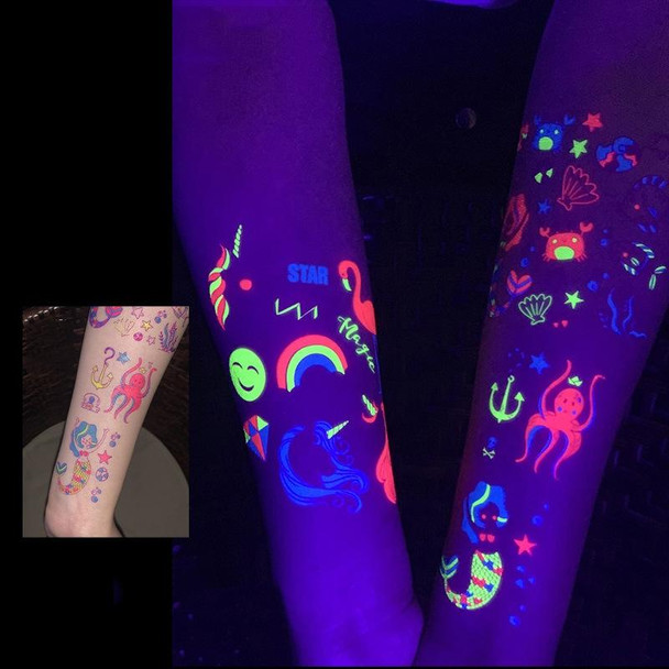 10 PCS Cartoon Fluorescent Glowing Flower Arm Tattoo Sticker(WOYG-010)