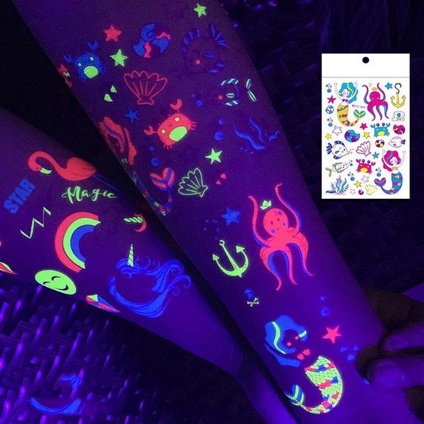 10 PCS Cartoon Fluorescent Glowing Flower Arm Tattoo Sticker(WOYG-010)