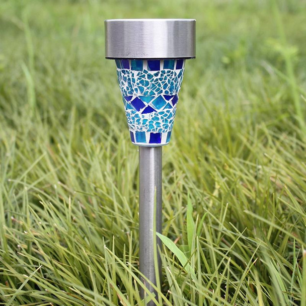 3 PCS H4011 Solar Outdoor Waterproof Mosaic Lawn Light(Blue)