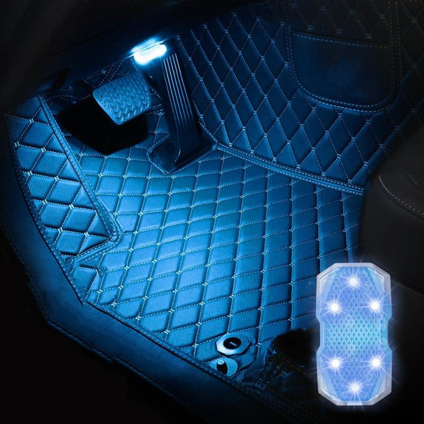 2 PCS Car Colorful Voice-activated Reading Touch Atmosphere Light, Style: Touch Type (Blue)