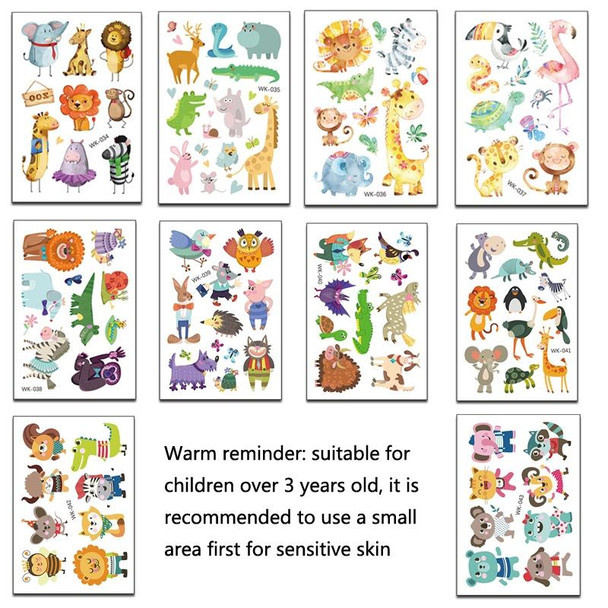 30 PCS Cartoon Animal ChildrenTemporary Tattoo Sticker(WK-039)