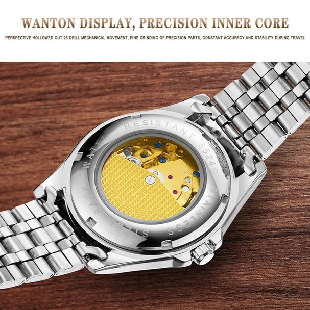 FNGEEN 8813 Multifunction Automatic Men Mechanical Watch(Gold Black Surface)