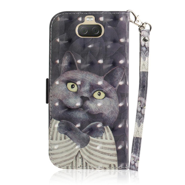 3D Painting Pattern Coloured Drawing Horizontal Flip Leatherette Case with Holder & Card Slots & Wallet - Sony Xperia 10 Plus(Hug Cat)