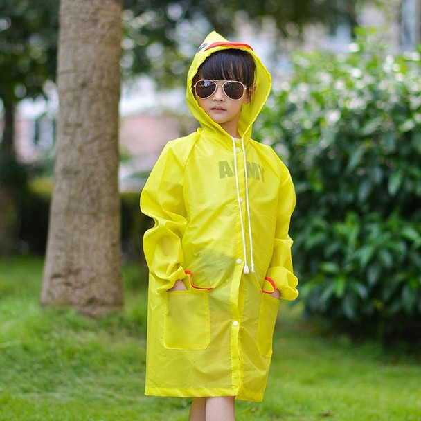 2 PCS Children Cartoon Raincoat Student Poncho(Yellow)