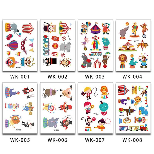 30 PCS Cartoon Cute Tattoo Stickers Children Amusement Park Stickers(WK-002)
