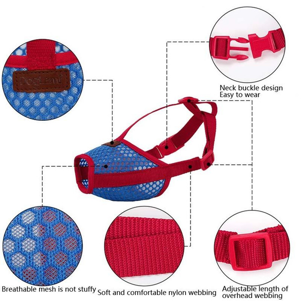 Doglemi Dog Muzzle Pet Supplies Breathable Bark Stopper Muzzle Dog Mouth Cover, Specification: XXL(Red)